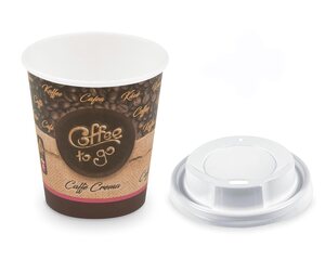 Kaffeebecher S 'Coffee To Go' Caffe Crema mit Trinkdeckel 150ml 200ml 