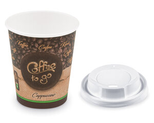 100x Kaffeebecher M 'Coffee To Go' Cappuccino mit Trinkdeckel 200ml 280ml 