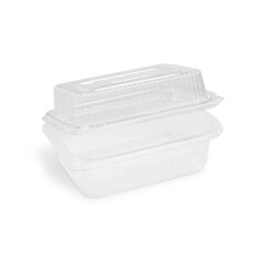 Rechteckbecher klar mit Deckel 750 + 400 ml (rPET) 