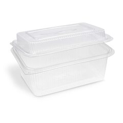 Rechteckbecher klar mit Deckel 2000 + 450 ml (rPET) 