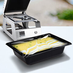 Preview: Siegelschalen Menüschalen ungeteilt 17,8 x 12,7 x 5 cm schwarz 600ml 