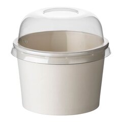 VEPATIM 100 Eisbecher aus Papier weiß Ø90mm 250 ml mit Domeckel aus PET