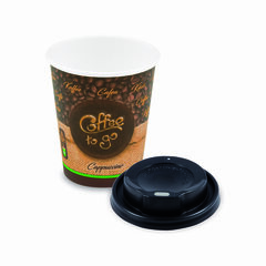 Kaffeebecher M 'Coffee To Go' Cappuccino mit Trinkdeckel 250ml 280ml 