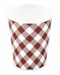 Heiß- und Kaltgetränkebecher Pappbecher Karo 200ml 280ml Ø 80mm 