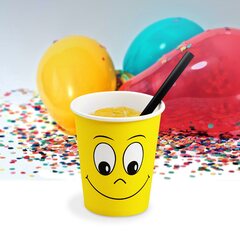 Preview: Heiß- und Kaltgetränkebecher Pappbecher 'Smiling face' 200ml 280ml 