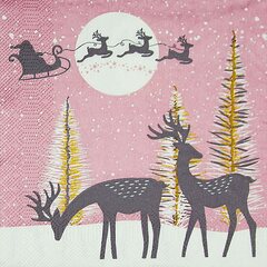 Weihnachtsservietten 3-lagig 33 x 33 cm Rentiere 