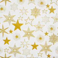 Weihnachtsservietten 3-lagig 33 x 33 cm goldene Sterne 