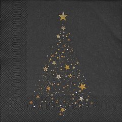Weihnachtsservietten 3-lagig 33 x 33 cm Weihnachtsbaum in der Nacht 