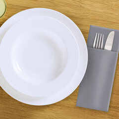 Preview: Servietten Bestecktaschen CutleryStar 2-lagig 38 x 32 cm grau 