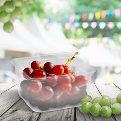 Preview: Einweg Schale Quadroboxx Salat Bowl 115x115x61mm PP 500ml Deckel optional