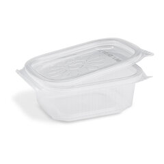 Feinkostbecher mit fixem Deckel Ripboxx Tiny klar PP 127x108x44mm 250ml 