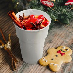 Preview: Thermobecher Glühweinbecher geschäumt 200ml 250ml mit Eichstrich ab 50 Stk.