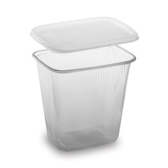 Rechteckbecher klar 500 ml mit Deckel PP tiefkühl- microwellengeeignet 