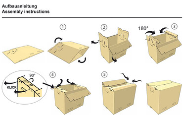 Preview: VEPATIM Umzugskarton Transportkarton mit Automatikboden 470 x 320 x 385 mm