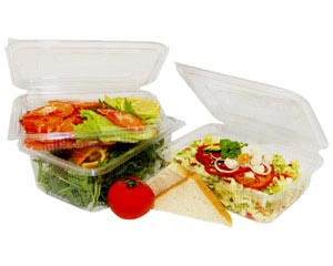 Preview: VEPATIM 50 Rechteckbecher klar mit Deckel 250 ml (PET)