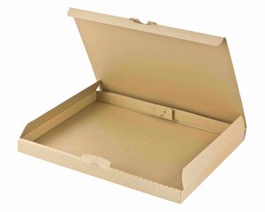 Versandkarton 340x250x30mm schnelle Aufrichtung Steckverschluss Maxibrief DHL briefkastentauglich Höhe 3cm A4 B4 braun