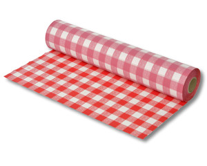 Biertischdecke mit Leinenstruktur rot/weiss sehr stabil 0,75 x 100m