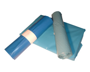 LDPE-Müllsäcke 120 L 700 x 1100 mm Typ 60 = 28 my Regenerat blau 