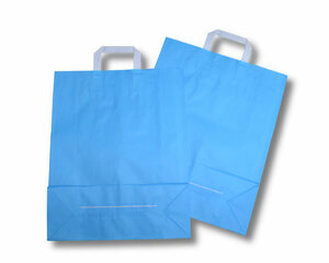 Papiertragetaschen aus Kraftpapier 320+120x400mm hellblau 