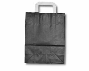 Papiertragetaschen aus Kraftpapier 320+120x400mm schwarz 