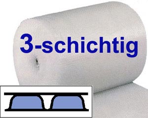 1 Rolle 1-PACK BubbleStar Luftpolsterfolie 120cm x  50m beidseitig glatt 3-lagig