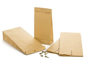 Preview: Musterbeutel Faltentaschen M 275x110x50mm | Kraftpapier 120gr. mit Lochung