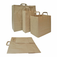 Preview: 250 Papiertüten Papierbeutel braun Tasche Kraftpapier Bioladen 180+80x220mm Gr S