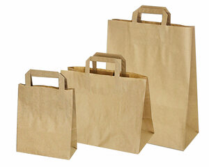 250 Papiertüten Papierbeutel braun Tasche Kraftpapier Bioladen 180+80x220mm Gr S