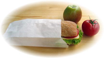 Preview: Butterbrotbeutel aus Papier 10+5 x 22 cm für ca. 0,5kg Inhalt 