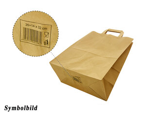Preview: VEPATIM 100 GASTRO Papiertragetaschen 28 x 22 x 10 cm mit EAN-Code braun 