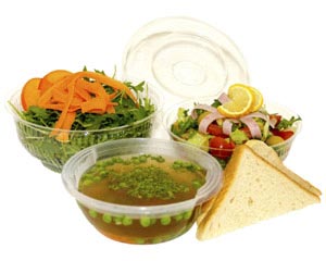 Preview: VEPATIM 120 Salatschalen mit Deckel aus kompostierbarem Kunststoff (PLA) transparent 480ml