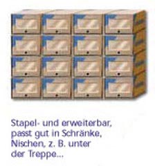 Preview: Schubladenbox 360x270x180mm stapel- und erweiterbar mit Sichtfenster