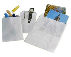 Preview: 2000x Papierflachbeutel weiß 13 x 19 cm