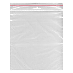 Druckverschlussbeutel 100 x 120 mm mit Eurolochung Farbstreifen rot 