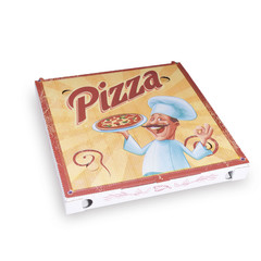 Pizzakarton aus Mikrowellpappe mit neutralem Motiv 29,5 x 29,5 x 3 cm 