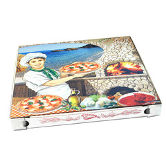 Pizzakarton aus Mikrowellpappe mit neutralem Motiv 40 x 40 x 4 cm 
