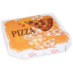 Pizzakarton aus Mikrowellpappe mit neutralem Motiv 26 x 26 x 3 cm 