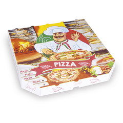 Pizzakarton aus Mikrowellpappe mit neutralem Motiv 30 x 30 x 3 cm 