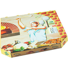 Pizzakarton aus Mikrowellpappe mit neutralem Motiv 32 x 32 x 3 cm 