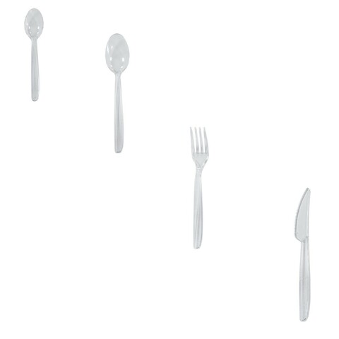 Mehrweg Besteck Eislöffel Gabel Messer Löffel spülmaschinengeeignet transparent