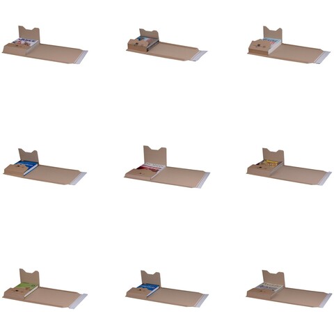 Universalverpackung Karton braun Selbstklebeverschluss Aufreißfaden A5-A2