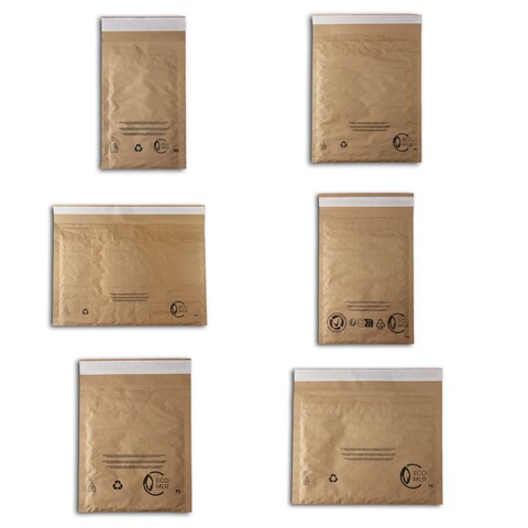 Papierpolstertaschen Versandtaschen wie Luftpolstertaschen 6 Größen