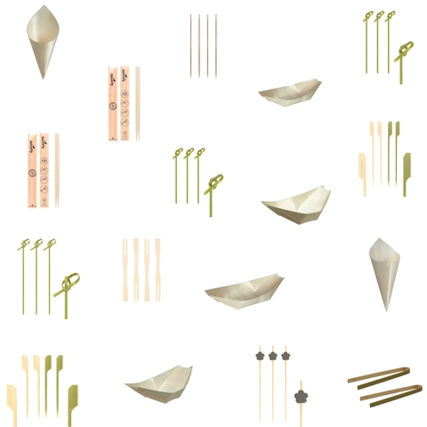 Fingerfood Spieße Schalen Essstäbchen Sushi Tapas Kanapees Auswahl