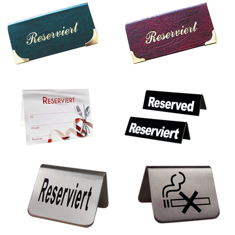Tischaufsteller Gastro Reserviert Rauchen verboten Restaurant Reserviert Schild