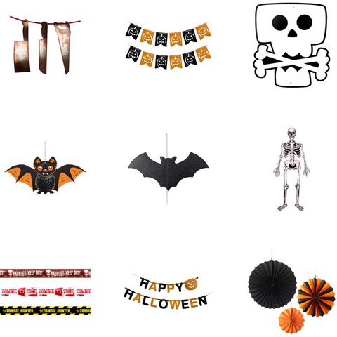 Halloween Dekoration Girlande Hängedekor Fledermaus Totenkopf Kürbis