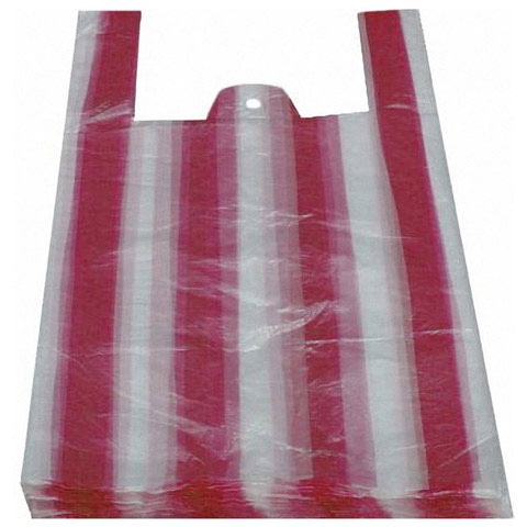 Hemdchentragetaschen HDPE gestreift 300+140x500mm 