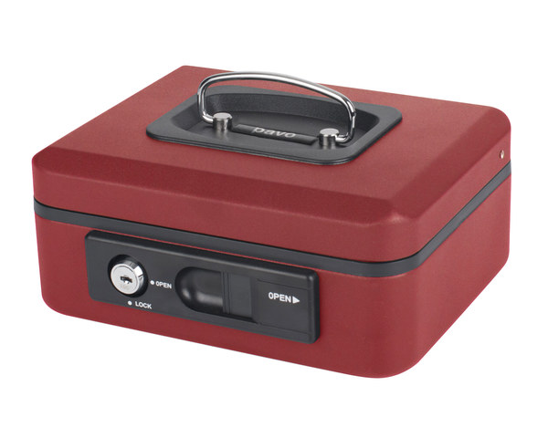 6x Deluxe Geldkassette mit praktischer Öffnungsfunktion 200mm rot