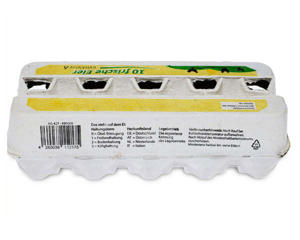 Eierverpackungen für 10 Eier weiß mit Sichtfenster 