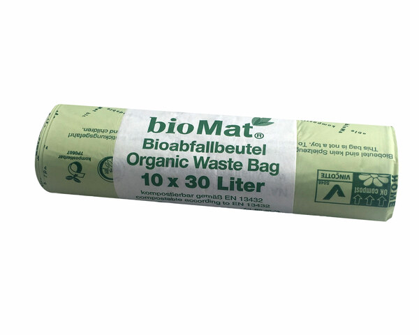 10x BIOMAT kompostierbare Bioabfallbeutel  30L 53x60cm