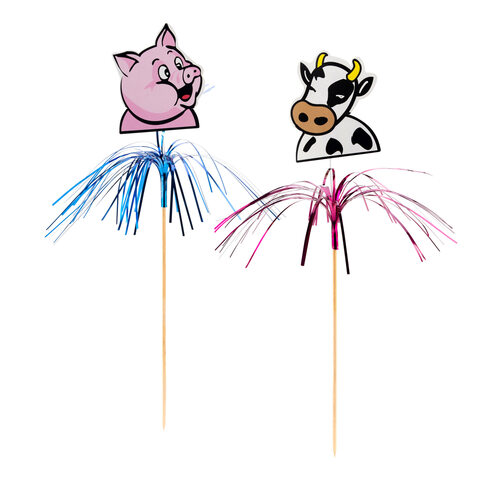 Glitzerpalmen "Bauernhof" 24cm 